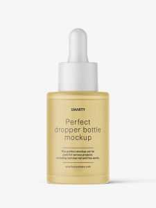 Frosted round dropper bottle mockup