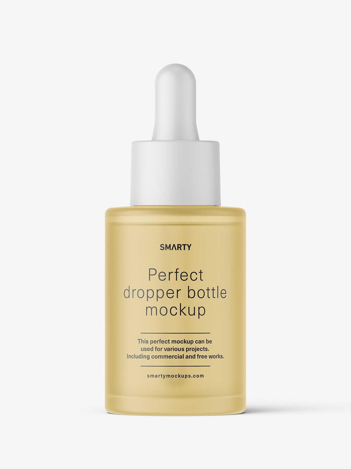 Frosted round dropper bottle mockup
