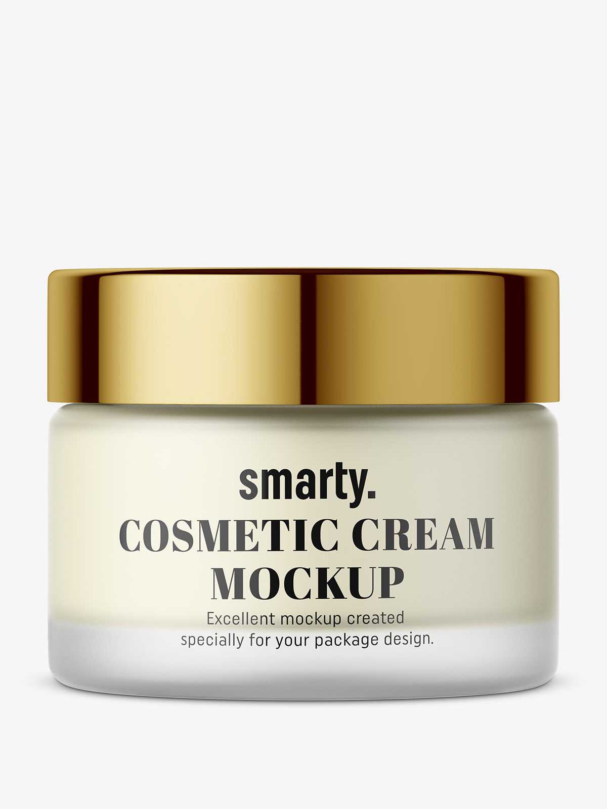 Frosted round glass cosmetic jar