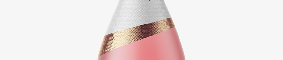 Frosted sparkling wine bottle mockup