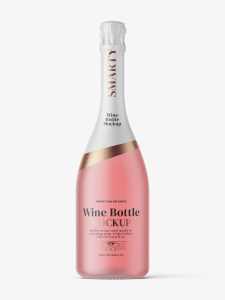 Frosted sparkling wine bottle mockup