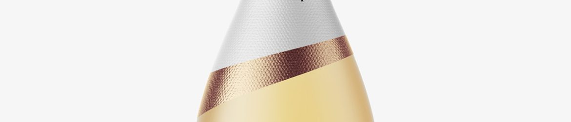Frosted sparkling wine bottle mockup