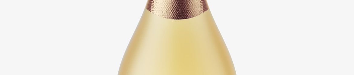 Frosted sparkling wine bottle mockup