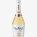 Frosted sparkling wine bottle mockup