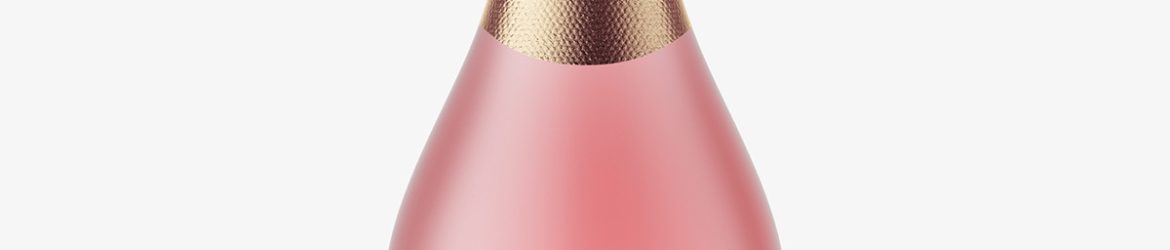 Frosted sparkling wine bottle mockup