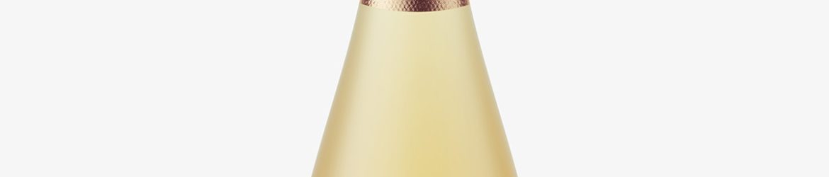 Frosted sparkling wine bottle mockup