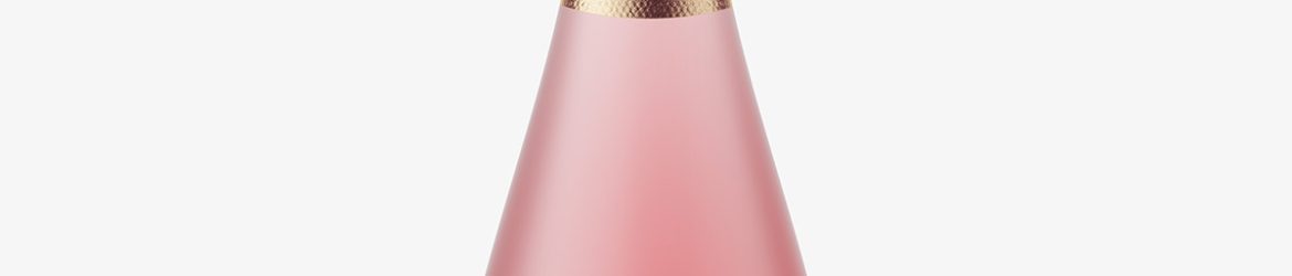 Frosted sparkling wine bottle mockup