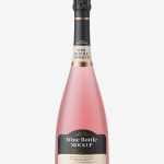 Frosted sparkling wine bottle mockup