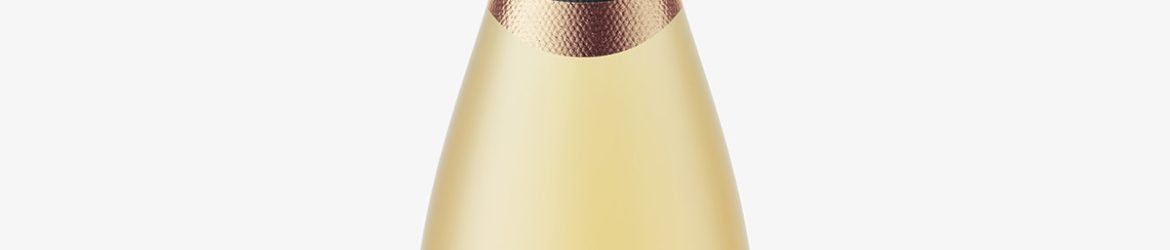 Frosted sparkling wine bottle mockup