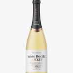 Frosted sparkling wine bottle mockup