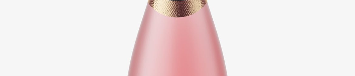 Frosted sparkling wine bottle mockup