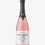 Frosted sparkling wine bottle mockup