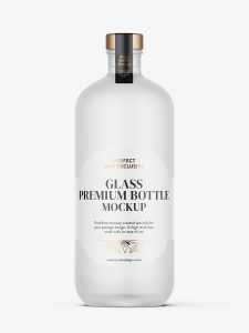 Frosted spirit bottle mockup