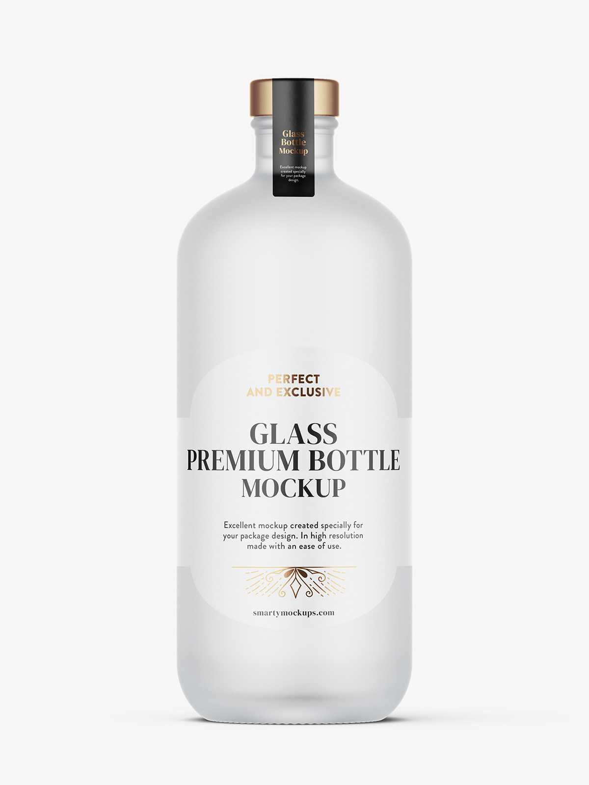 Frosted spirit bottle mockup
