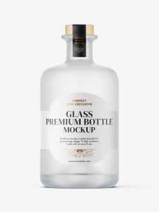 Frosted spirit bottle mockup