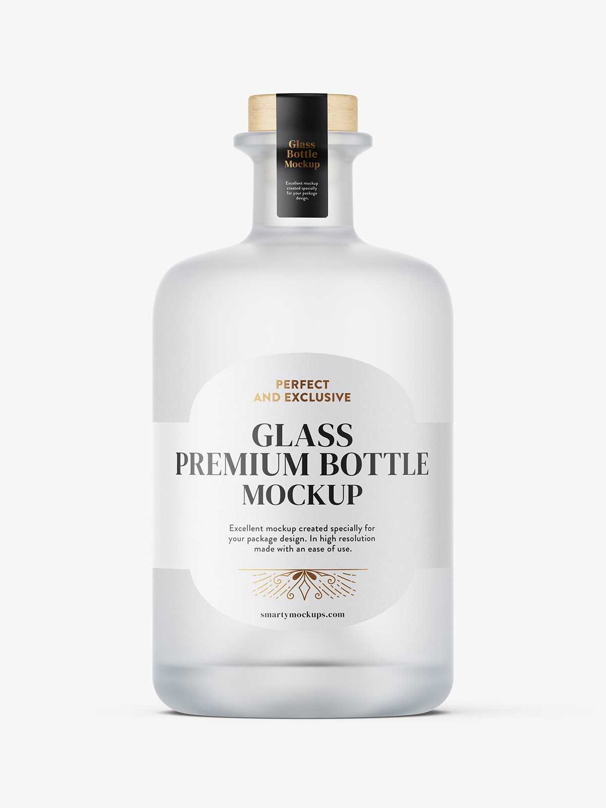 Frosted spirit bottle mockup