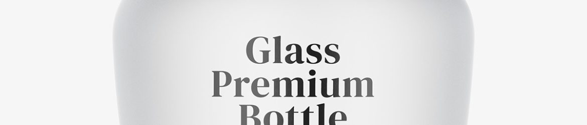 Frosted spirits bottle mockup