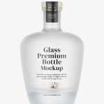 Frosted spirits bottle mockup