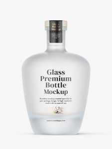 Frosted spirits bottle mockup