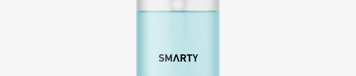Frosted spray bottle mockup with metallic cap