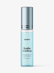 Frosted spray bottle mockup with metallic cap