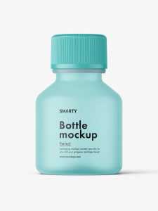 Frosted syrup bottle mockup
