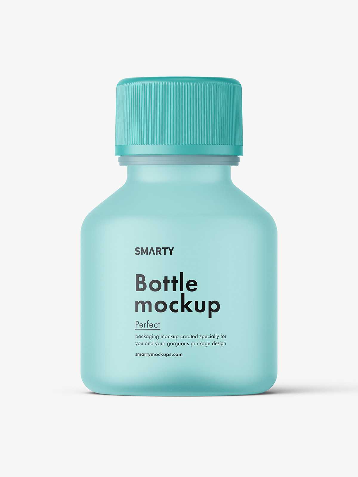 Frosted syrup bottle mockup