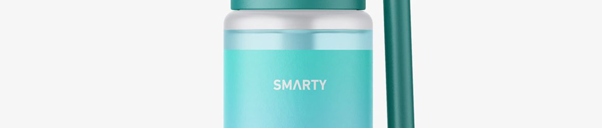 Frosted throat bottle mockup