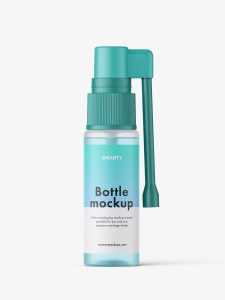 Frosted throat bottle mockup