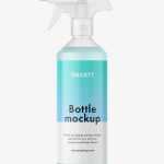 Frosted trigger spray bottle mockup