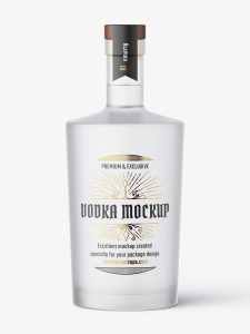 Frosted vodka bottle mockup