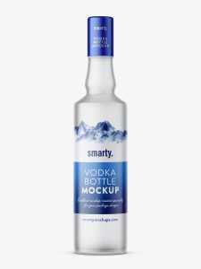 Frosted vodka bottle mockup