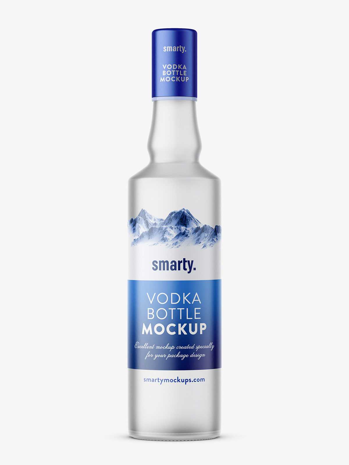 Frosted vodka bottle mockup