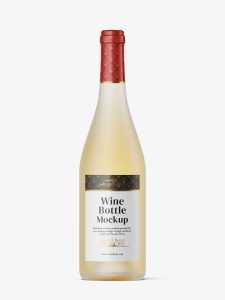 Frosted white wine bottle mockup