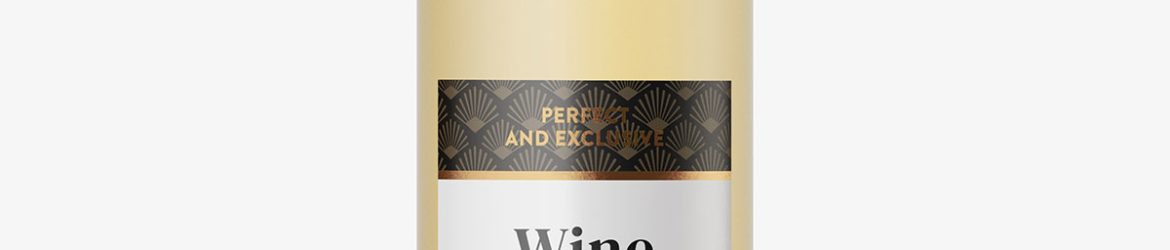 Frosted white wine bottle mockup