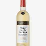 Frosted white wine bottle mockup