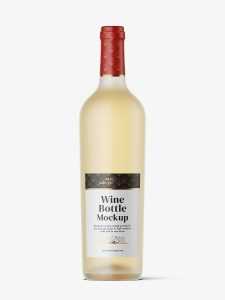 Frosted white wine bottle mockup