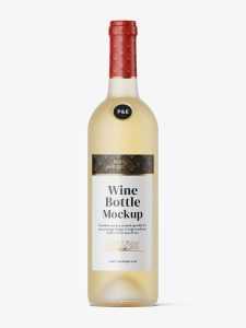Frosted white wine bottle mockup
