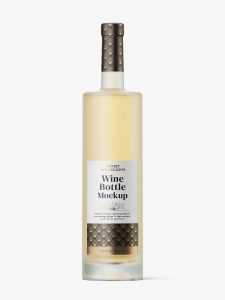 Frosted white wine bottle mockup