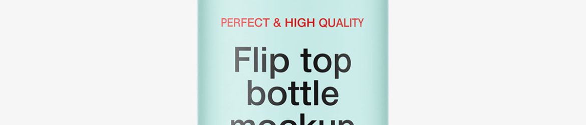 Frosted wide bottle with flip top mockup Frosted wide bottle with flip top mockup