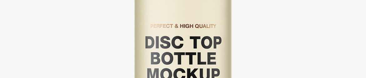 Frosted wide disc cap bottle mockup
