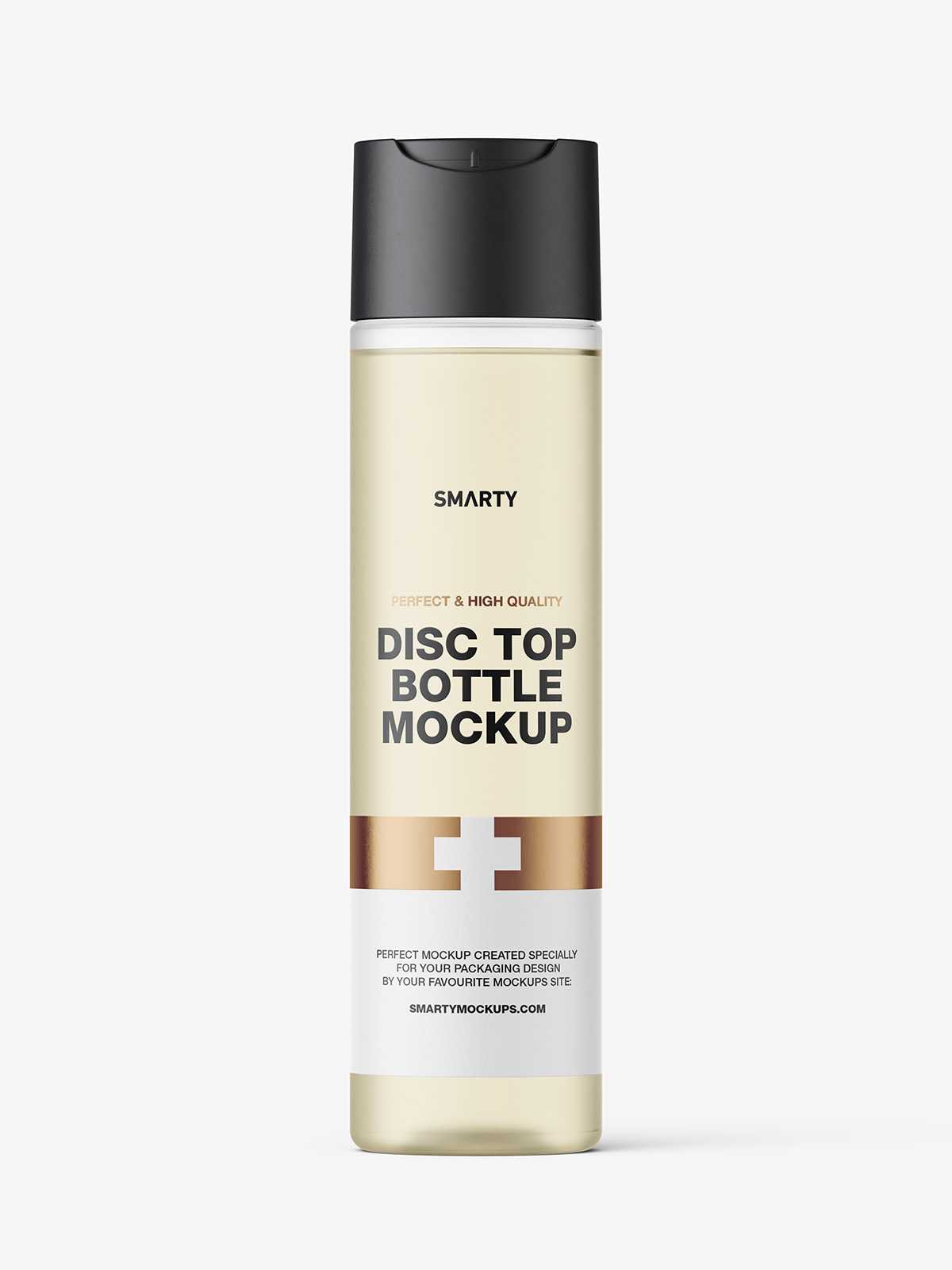 Frosted wide disc cap bottle mockup