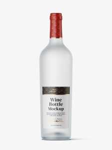 Frosted wine bottle mockup