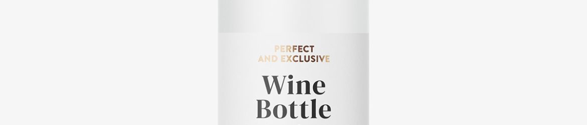 Frosted wine bottle mockup