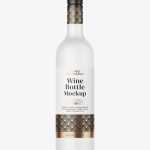 Frosted wine bottle mockup