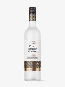 Frosted wine bottle mockup