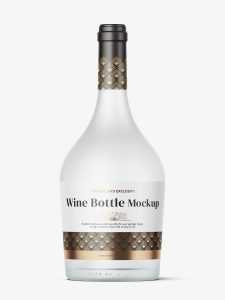 Frosted wine bottle mockup