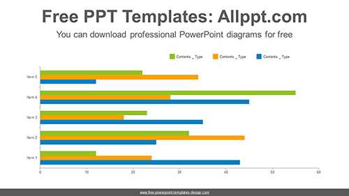 Full clustered bar chart PowerPoint Diagram Template