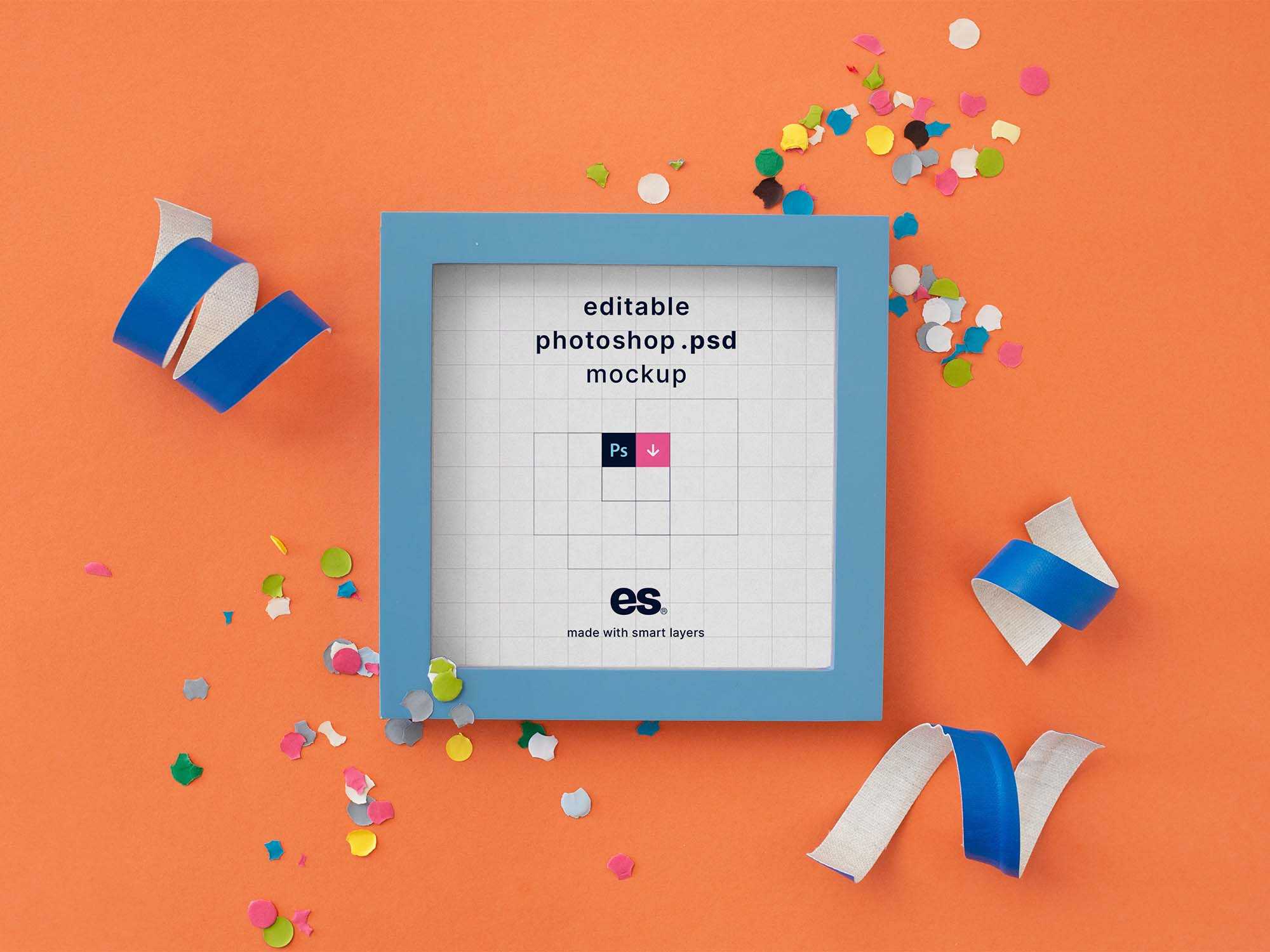 Fun Square Poster Mockup (PSD)