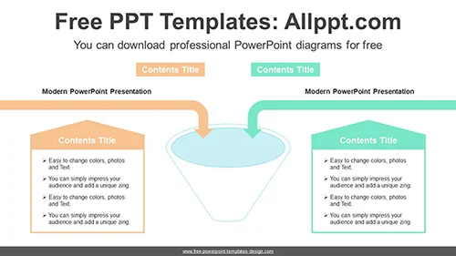 Funnel Arrow Compare PowerPoint Diagram
